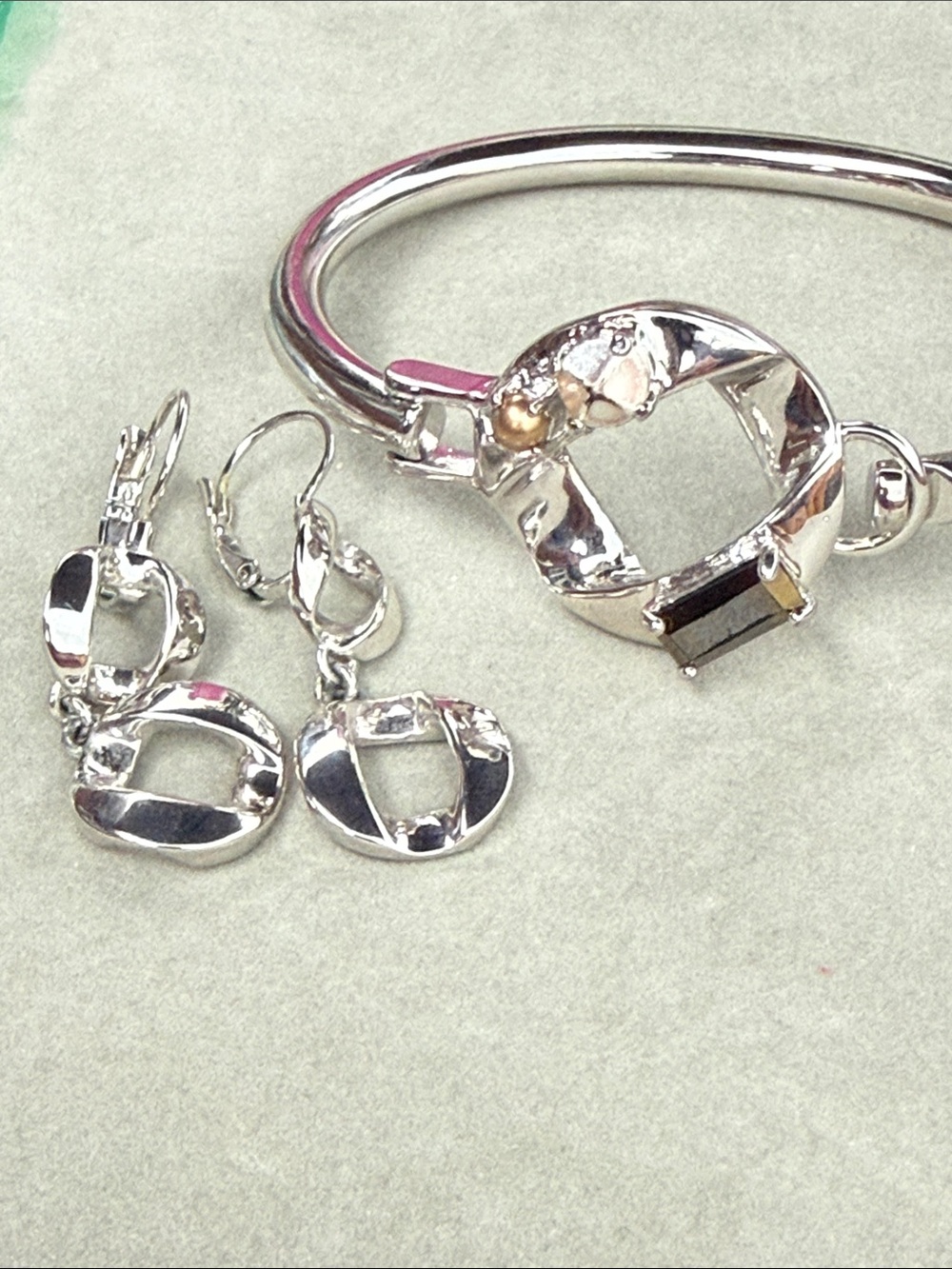 Marc By Marc Jacob Bracelet and Drop Earrings Set - Polished Silver